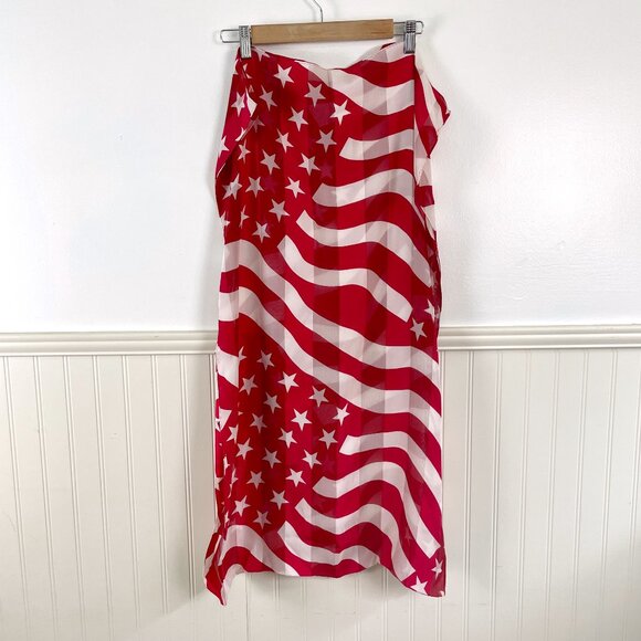 Stars and stripes red and white scarf - Picture 2 of 6